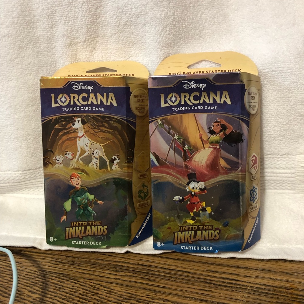 Disney Lorcana Into the Inklands trading card game starter deck set of 2 bundle